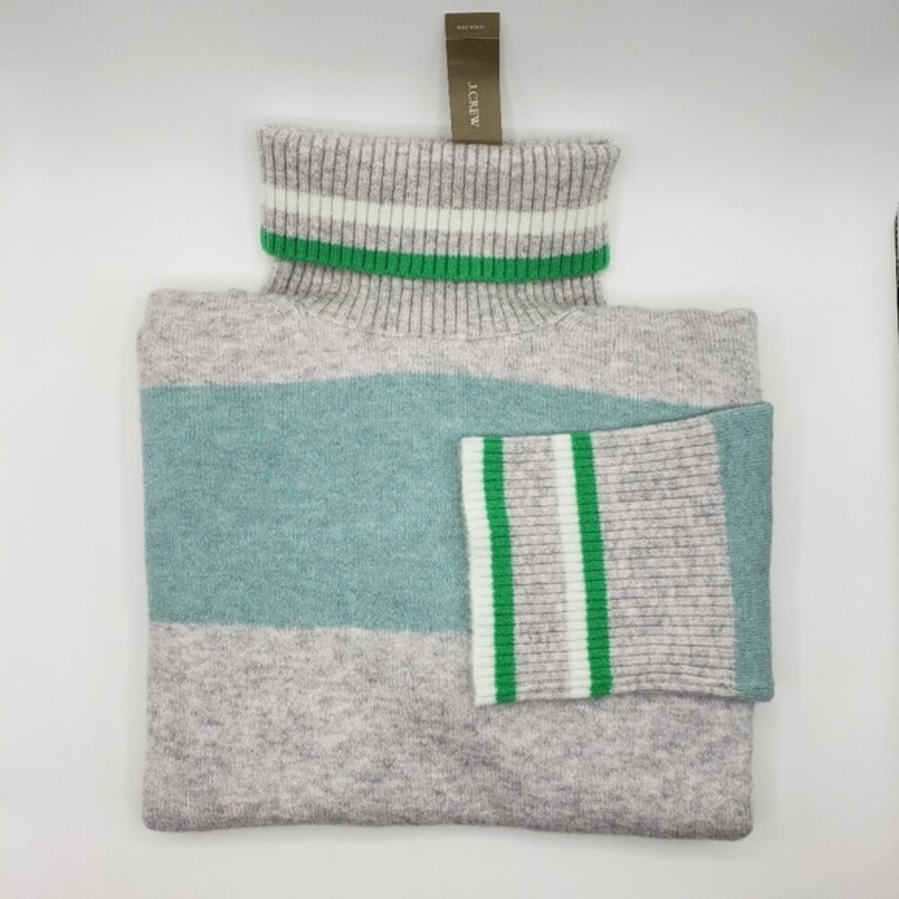 J. Crew Striped Turtleneck Sweater M - Picture 5 of 9